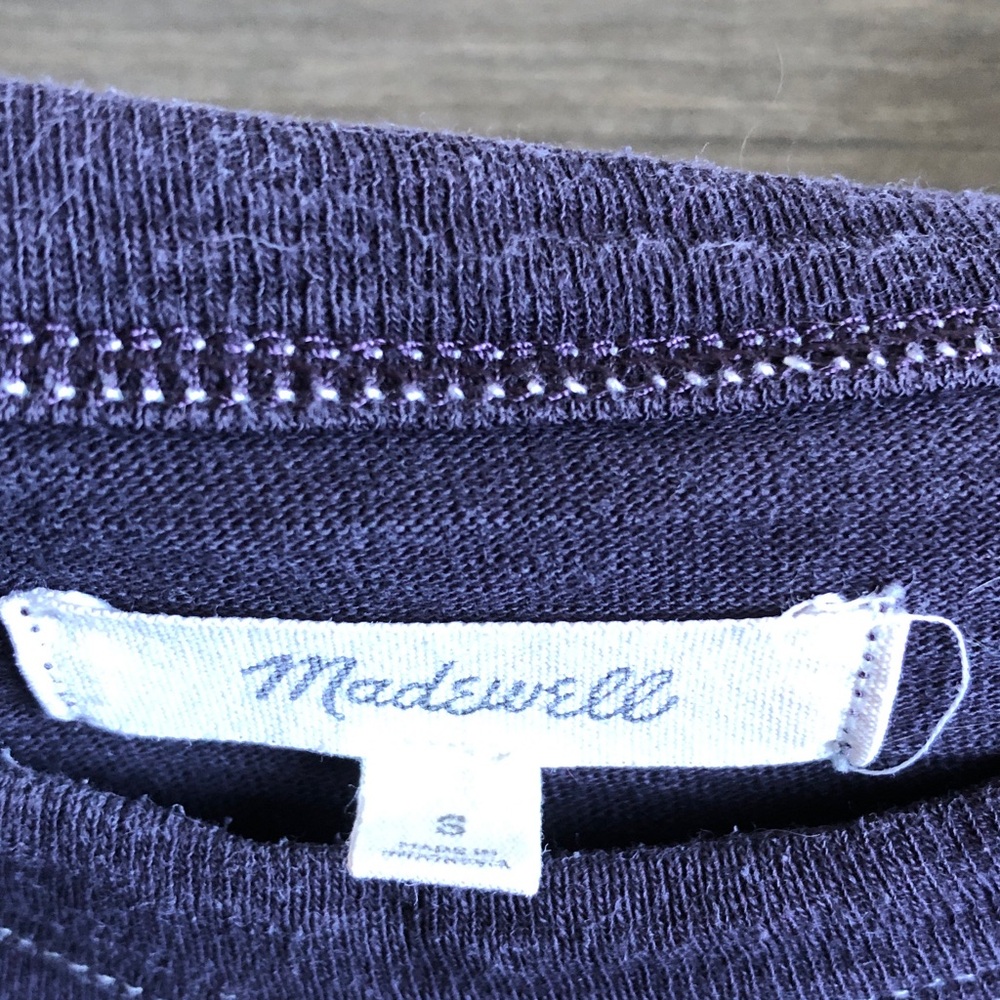 Madewell Oversized Tee Dark Purple Wash Short Sleeve Cotton AI228 - Picture 8 of 10